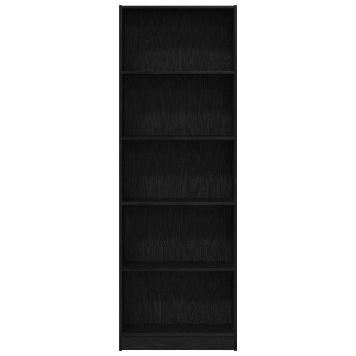 Bookshelf Black Oak 60 x 24 x 176 cm Engineered Wood