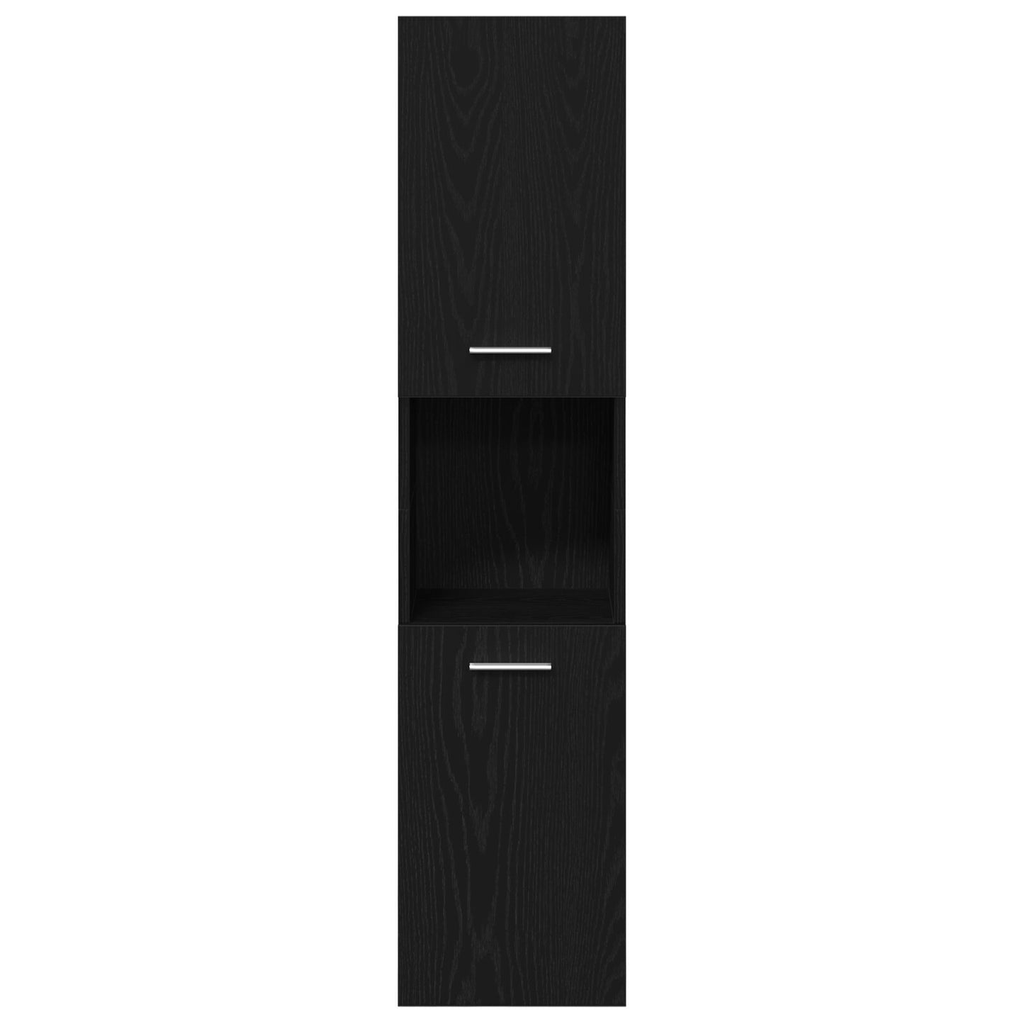 Bathroom Cabinet Black Oak 30 x 30 x 130 cm Engineered Wood