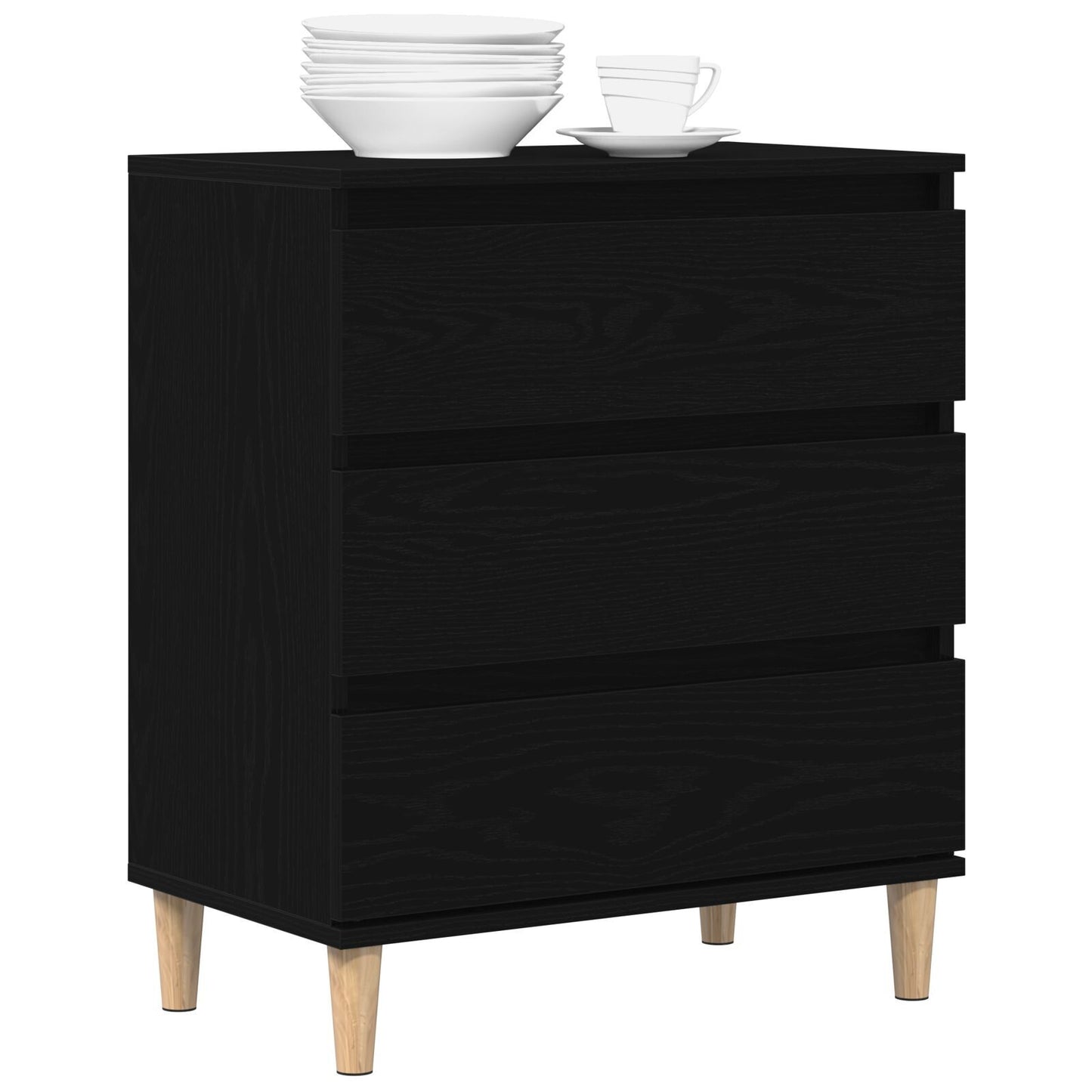 Sideboard with Drawer Black Oak 60 x 35 x 70 cm Engineered wood