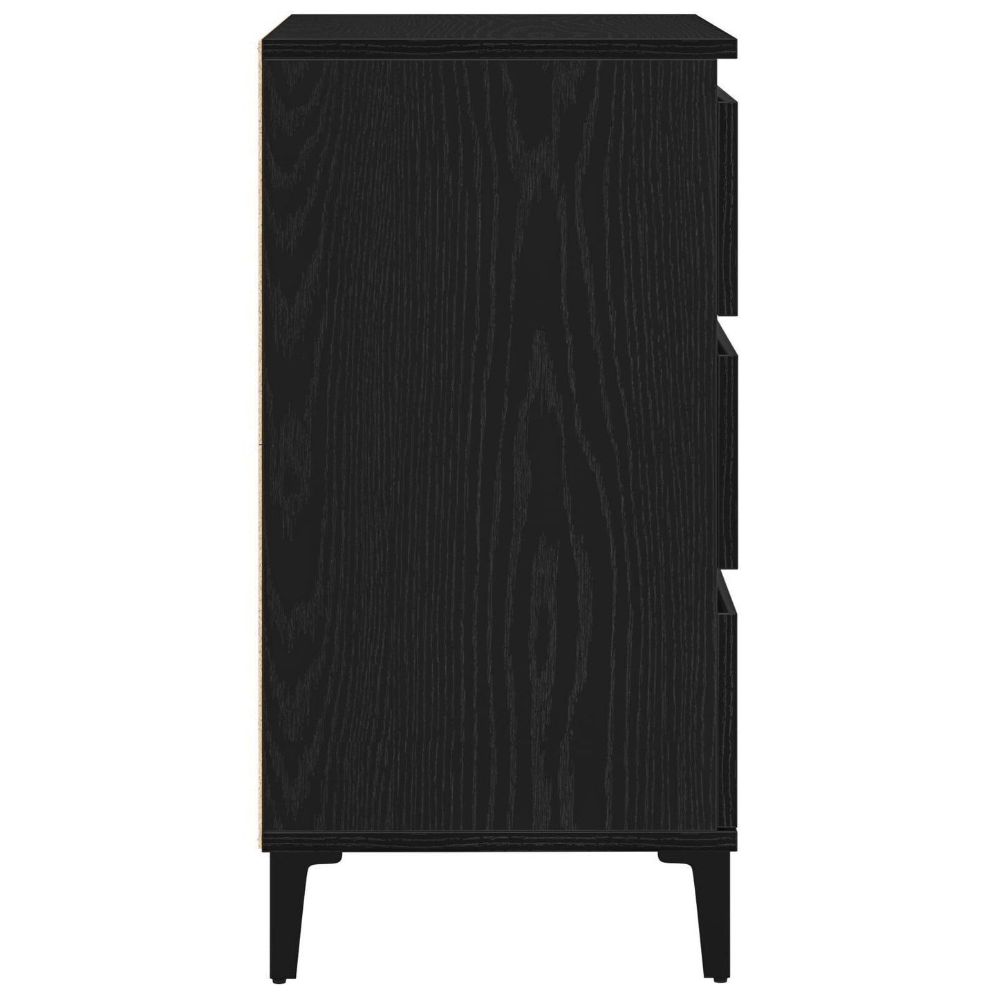 Sideboard with Drawer Black oak 60 x 35 x 70 cm Engineered Wood