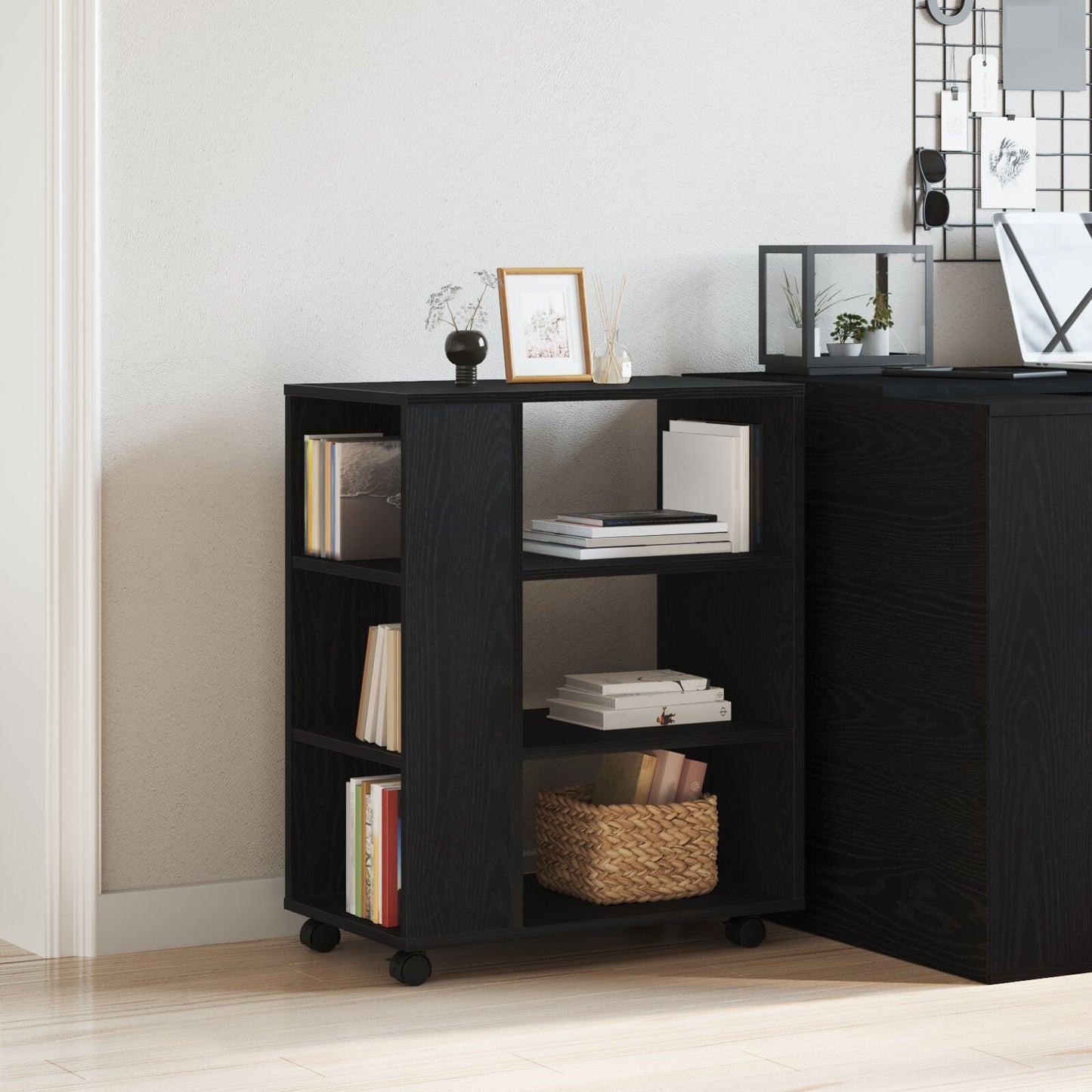 Storage Cabinet Black oak 60 x 35 x 75 cm Engineered Wood
