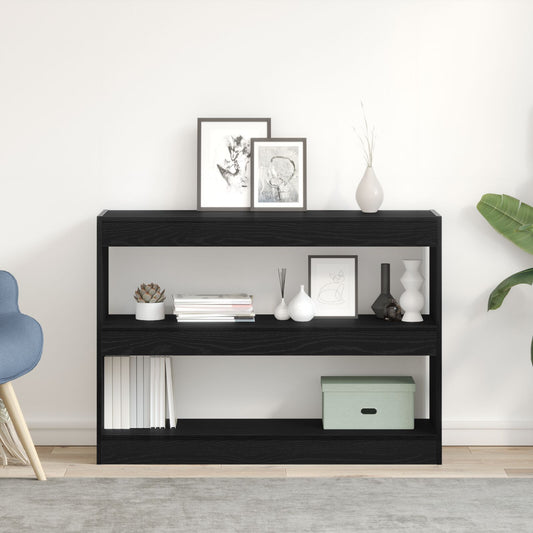Bookcase Black oak 100 x 30 x 72 cm Engineered Wood