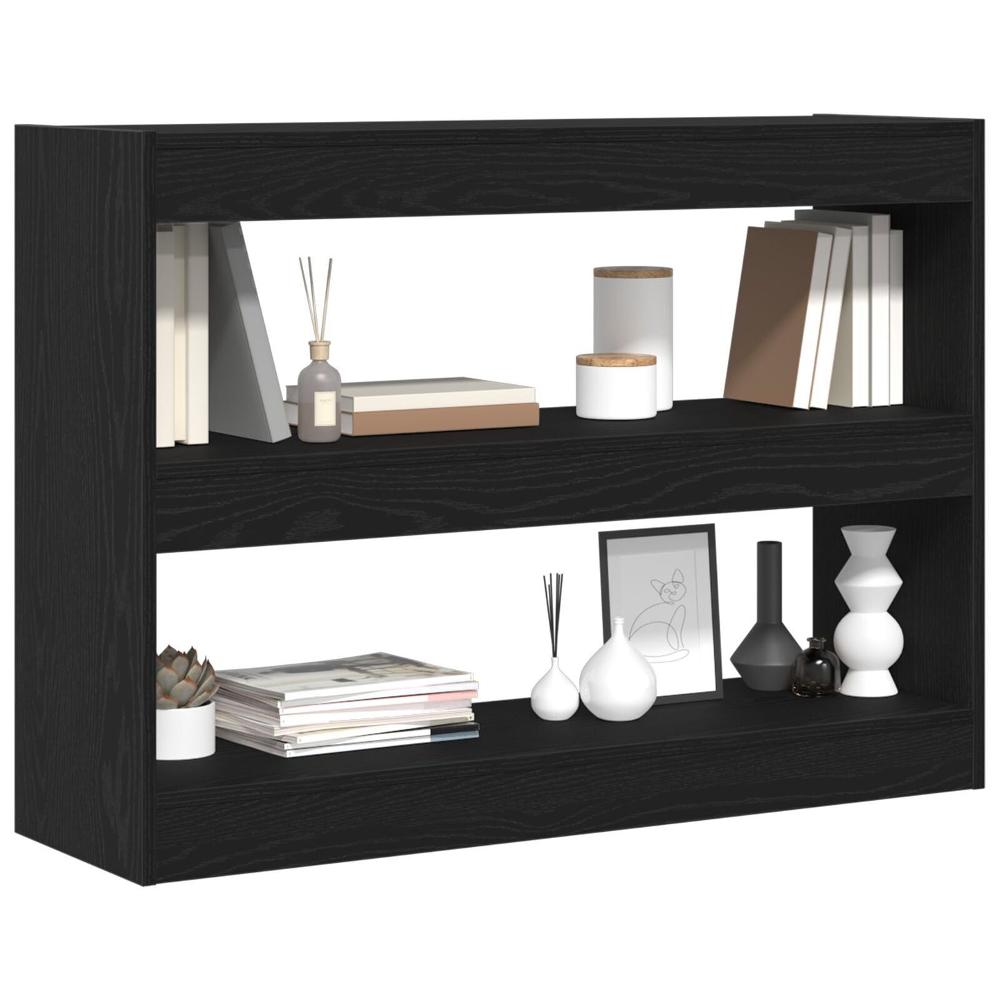 Bookcase Black oak 100 x 30 x 72 cm Engineered Wood