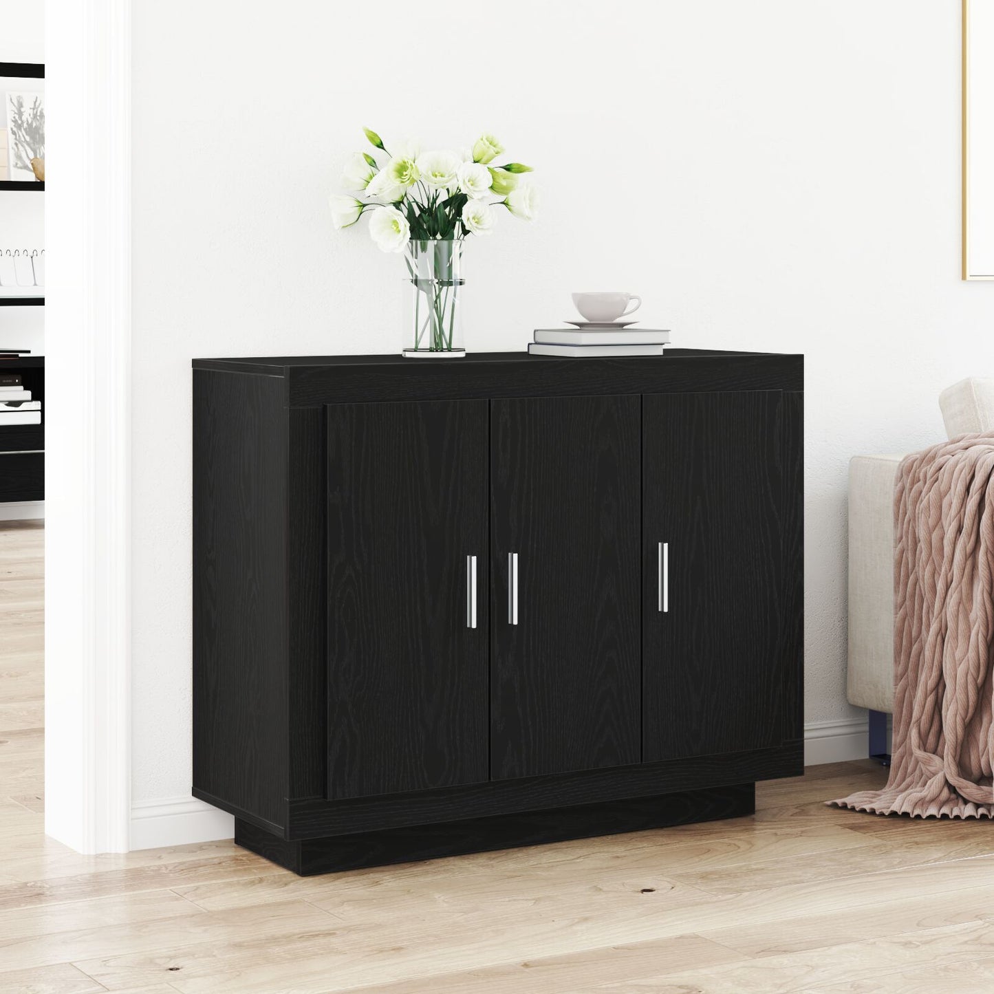 Sideboard Black 92 x 35 x 75 cm Engineered wood