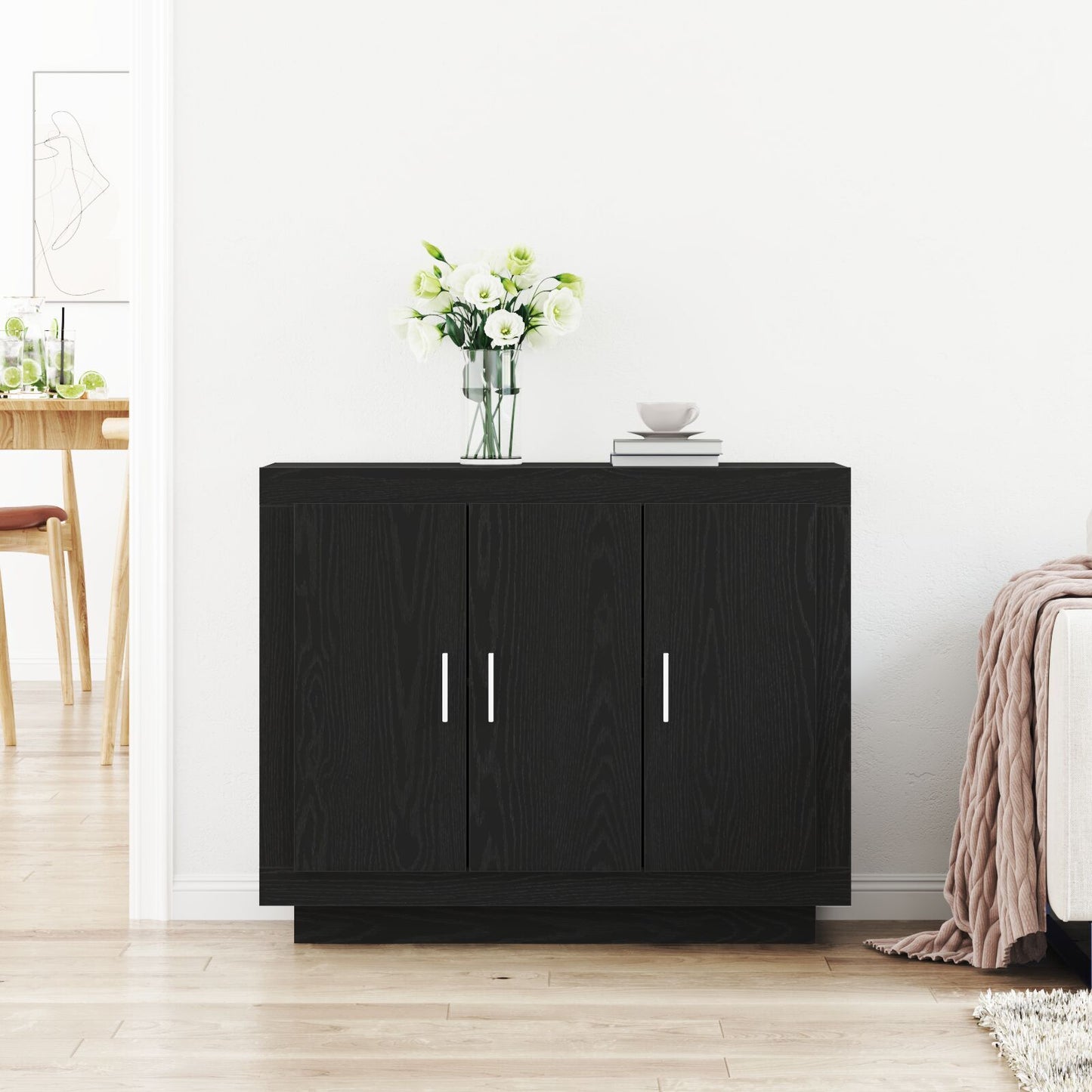 Sideboard Black 92 x 35 x 75 cm Engineered wood