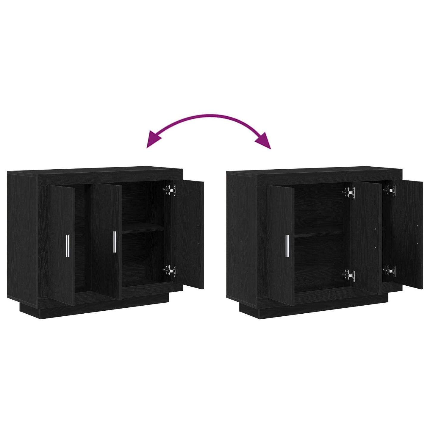 Sideboard Black 92 x 35 x 75 cm Engineered wood