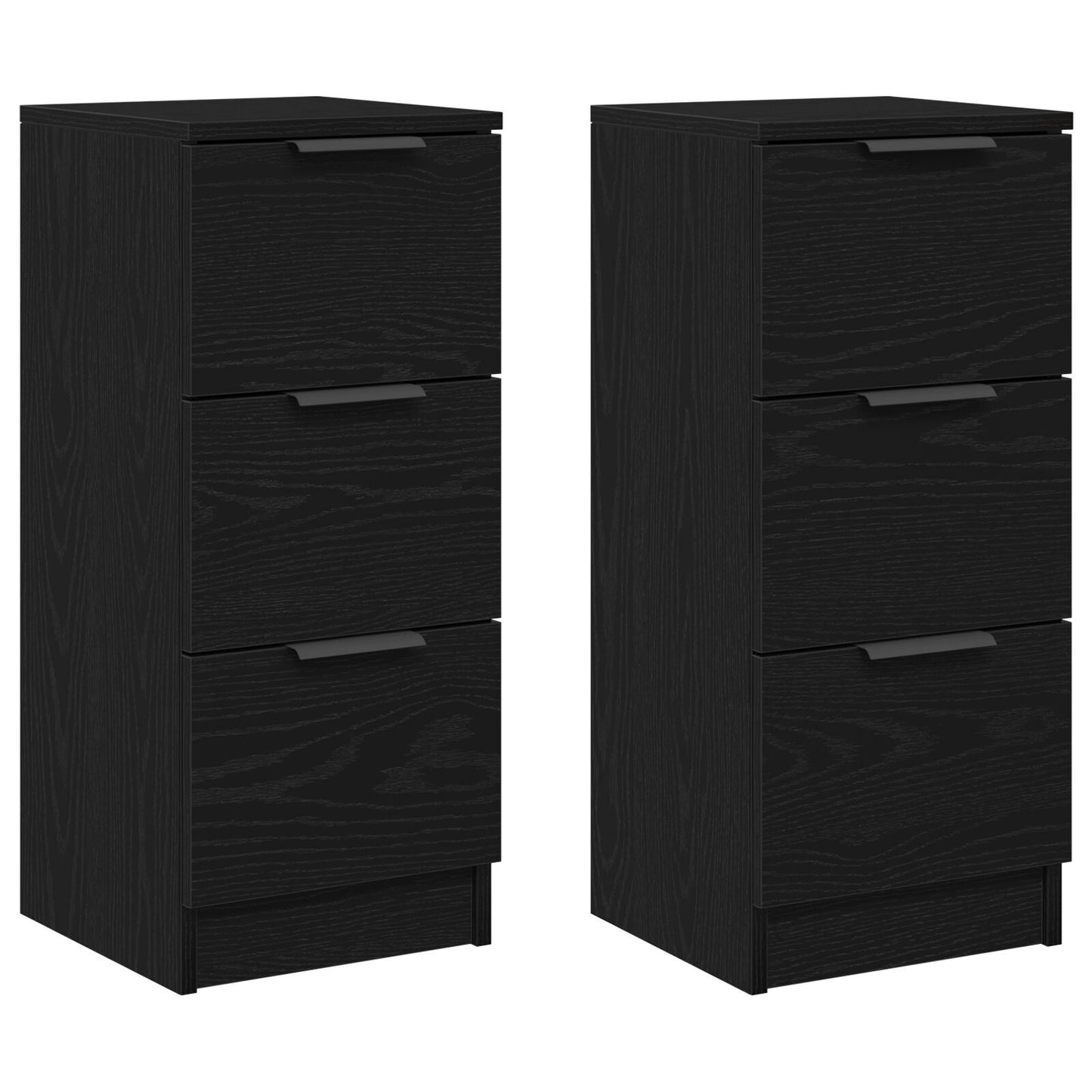 Sideboards 2 pcs Black oak 30 x 30 x 70 cm Engineered wood