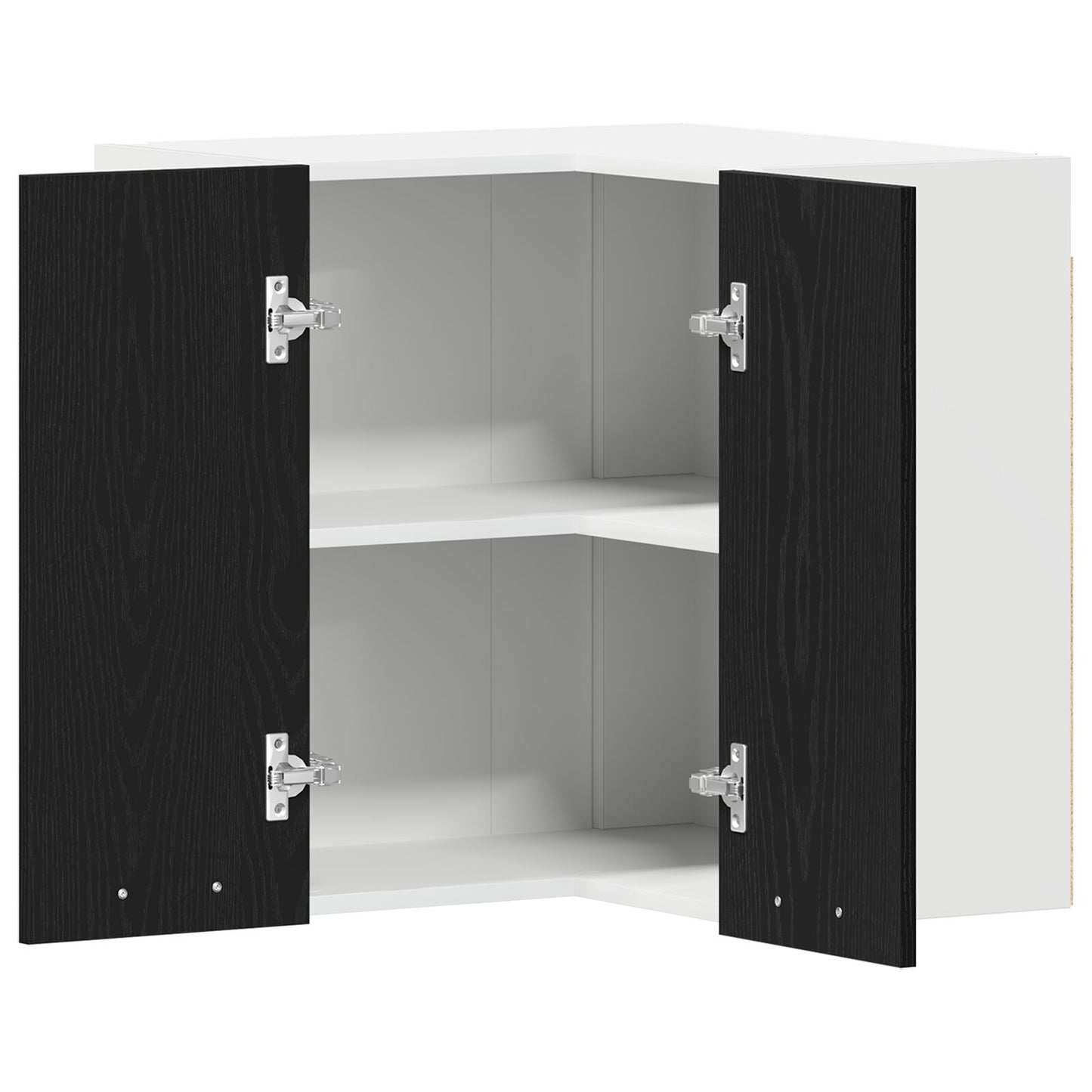 Hanging Corner Cabinet with Shelf Black oak 57 x 57 x 60 cm