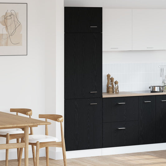 Fridge Cabinet Black oak 60 x 57 x 207 cm Engineered wood