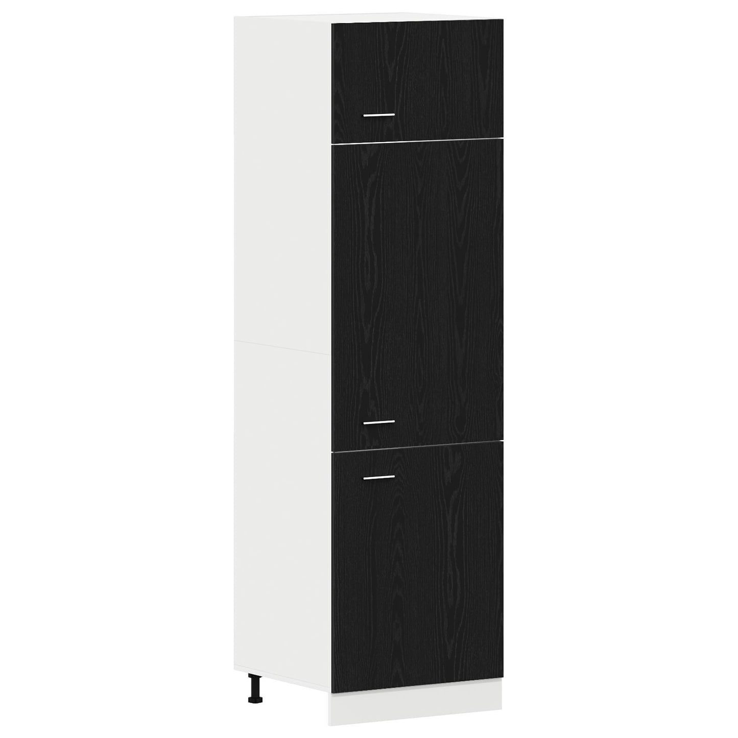 Fridge Cabinet Black oak 60 x 57 x 207 cm Engineered wood