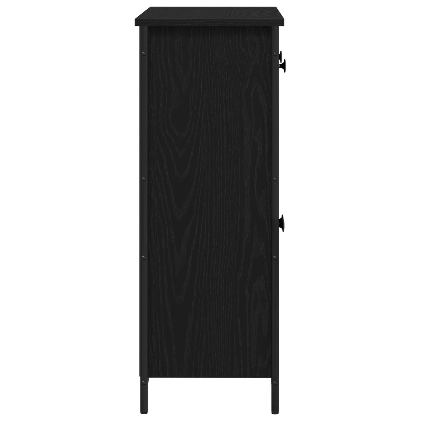 Sideboard with Drawer Black oak 70 x 30 x 80 cm Engineered wood