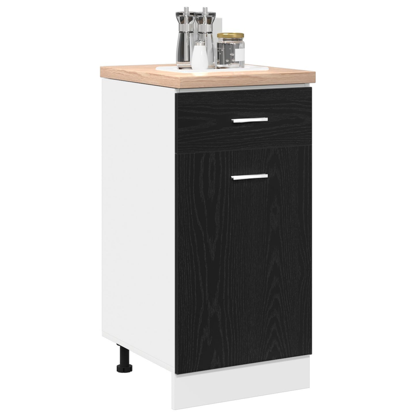 Drawer Bottom Cabinet with Drawer Black oak 40 x 46 x 81.5 cm