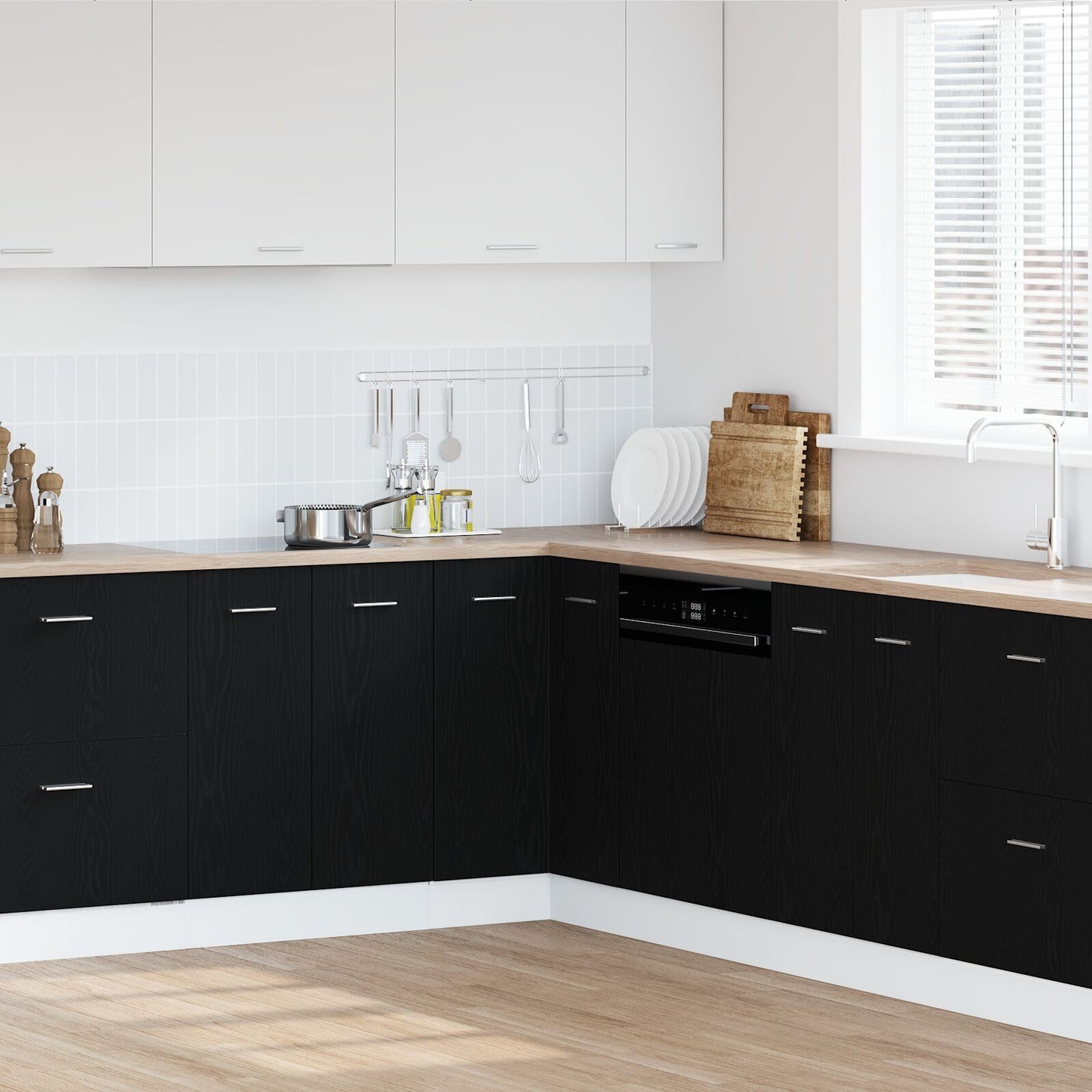 Corner Bottom Cabinet Riga Black oak 75.5 x 75.5 x 81.5 cm