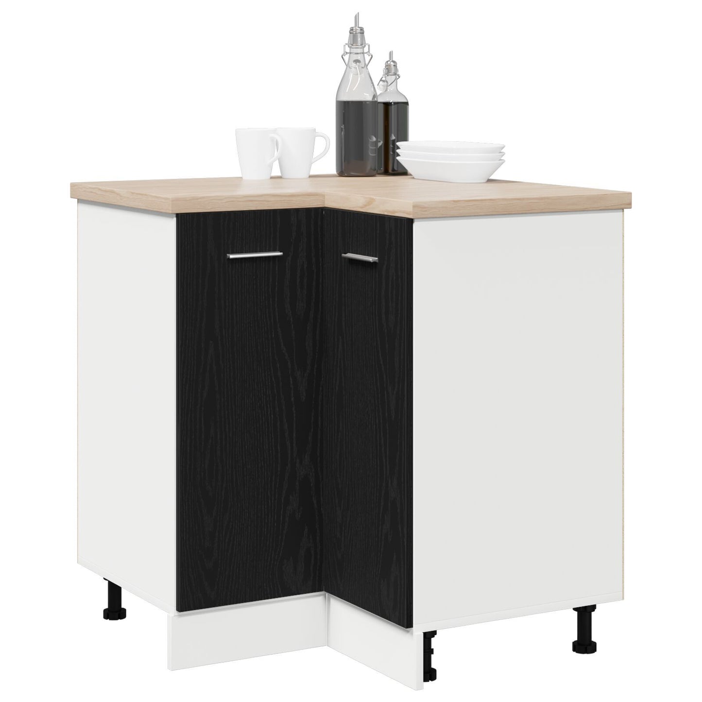 Corner Bottom Cabinet Riga Black oak 75.5 x 75.5 x 81.5 cm