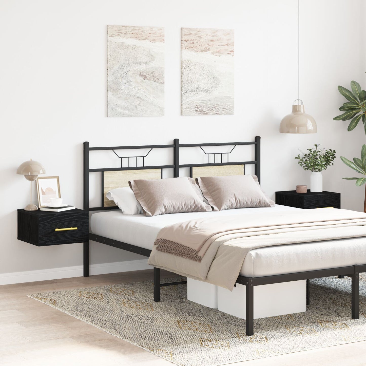 Bedside Cabinet 2 pcs Black oak 35 x 35 x 20 cm Engineered Wood