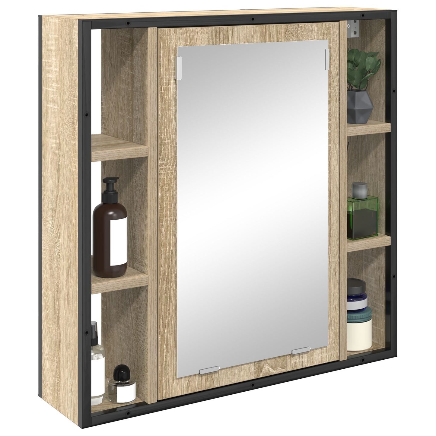 Bathroom Mirror Cabinet Beige 60 x 16 x 60 cm Engineered wood