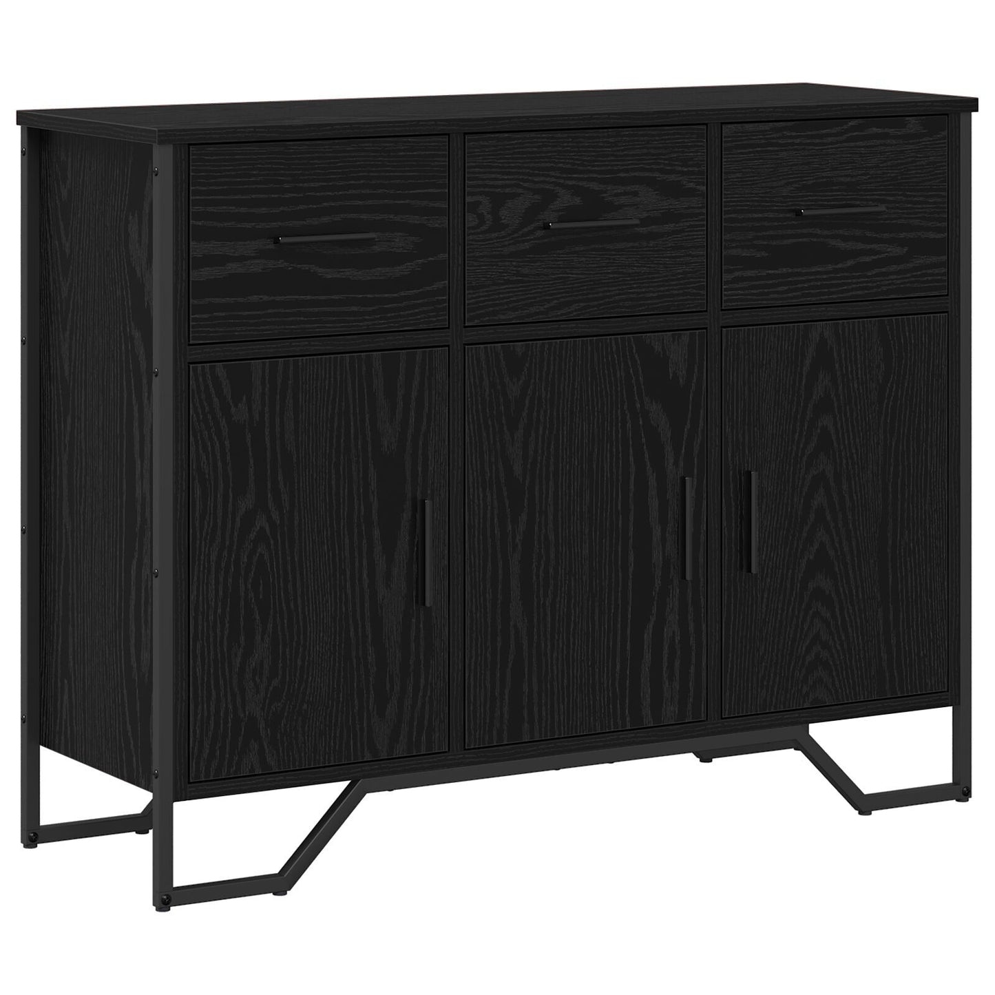 Sideboard Black Oak 97 x 32.5 x 74.5 cm Engineered wood