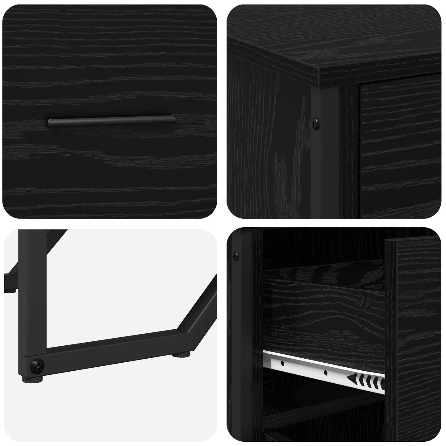 Sideboard Black Oak 97 x 32.5 x 74.5 cm Engineered wood