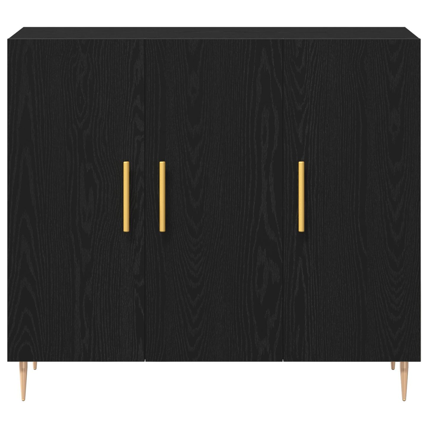 Sideboard Black oak 90 x 34 x 80 cm Engineered wood