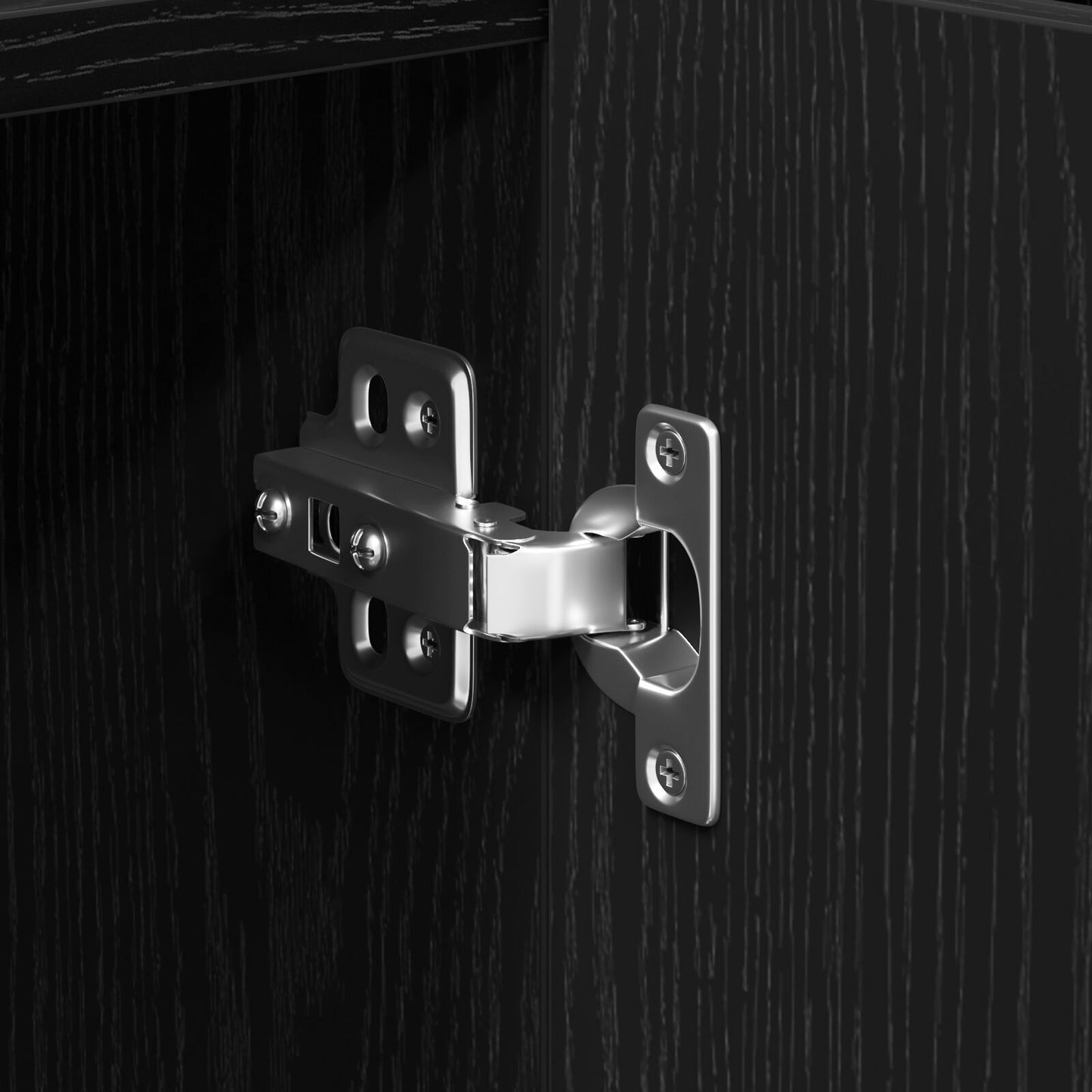 Sideboard Black oak 90 x 34 x 80 cm Engineered wood