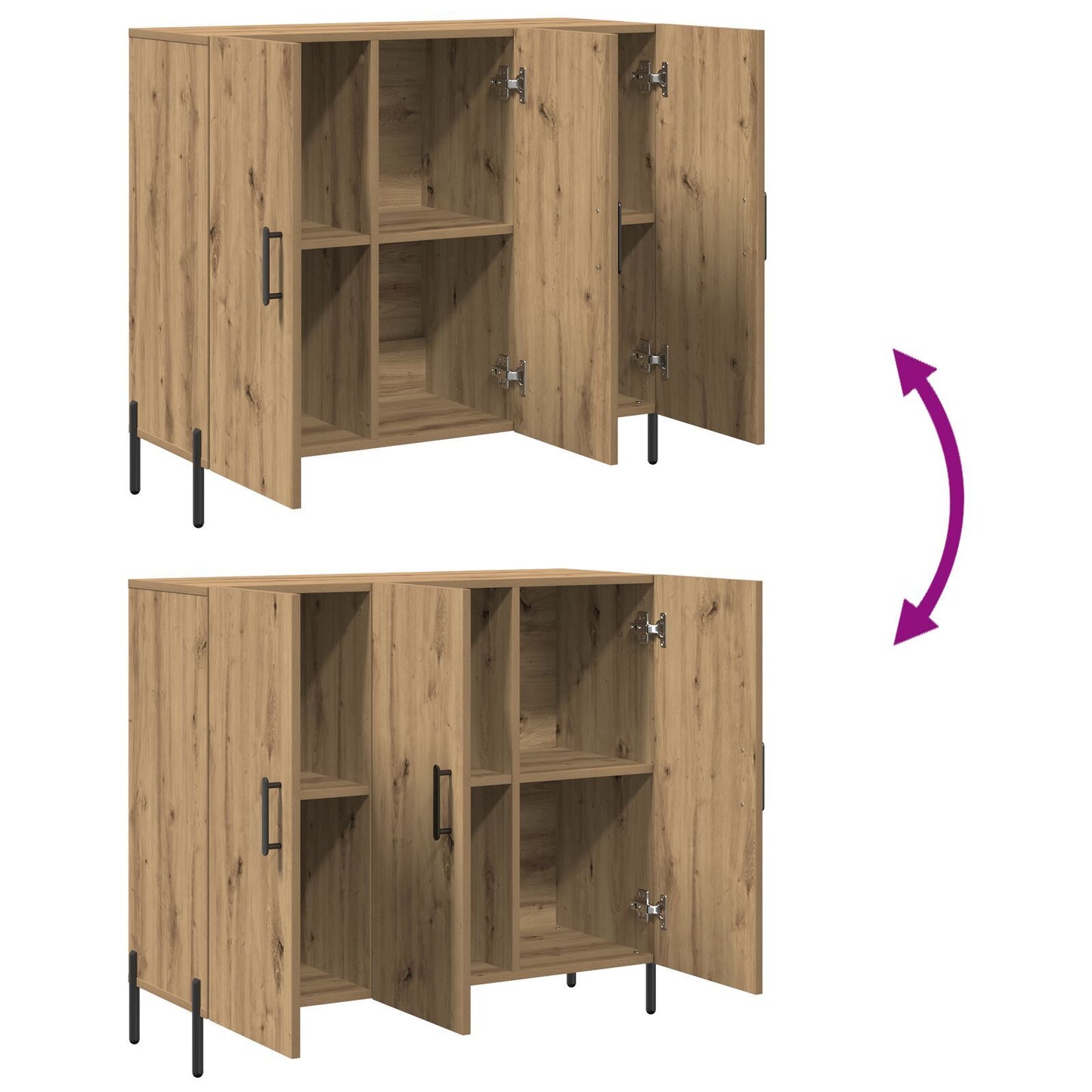 Sideboard Artisan oak 90 x 34 x 80 cm Engineered wood