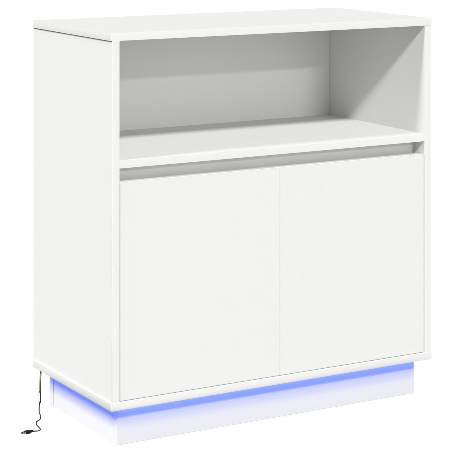 Sideboard with LED White 71 x 34.5 x 75 cm Engineered wood