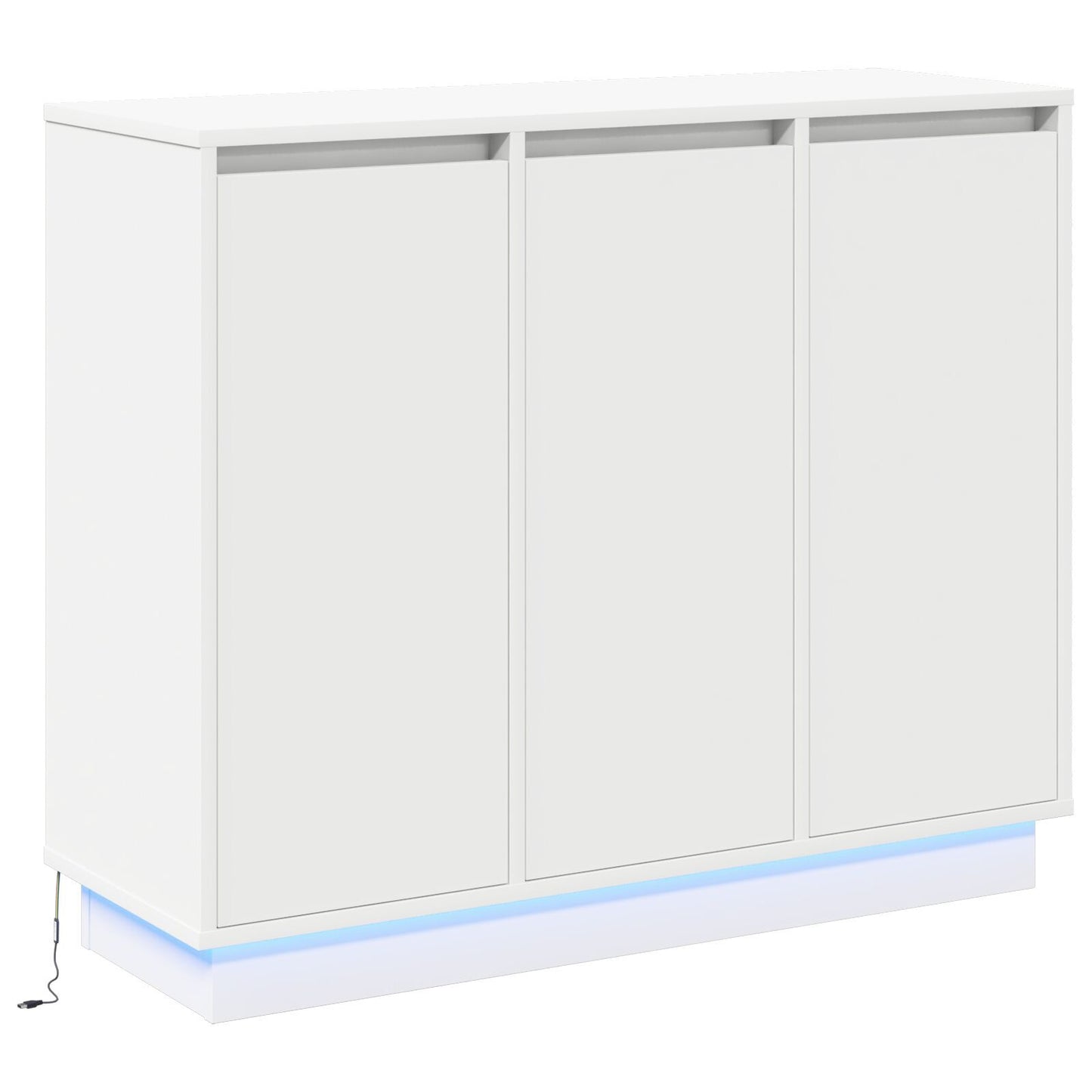 LED Sideboard with Shelf White 90 x 32 x 75 cm Engineered Wood