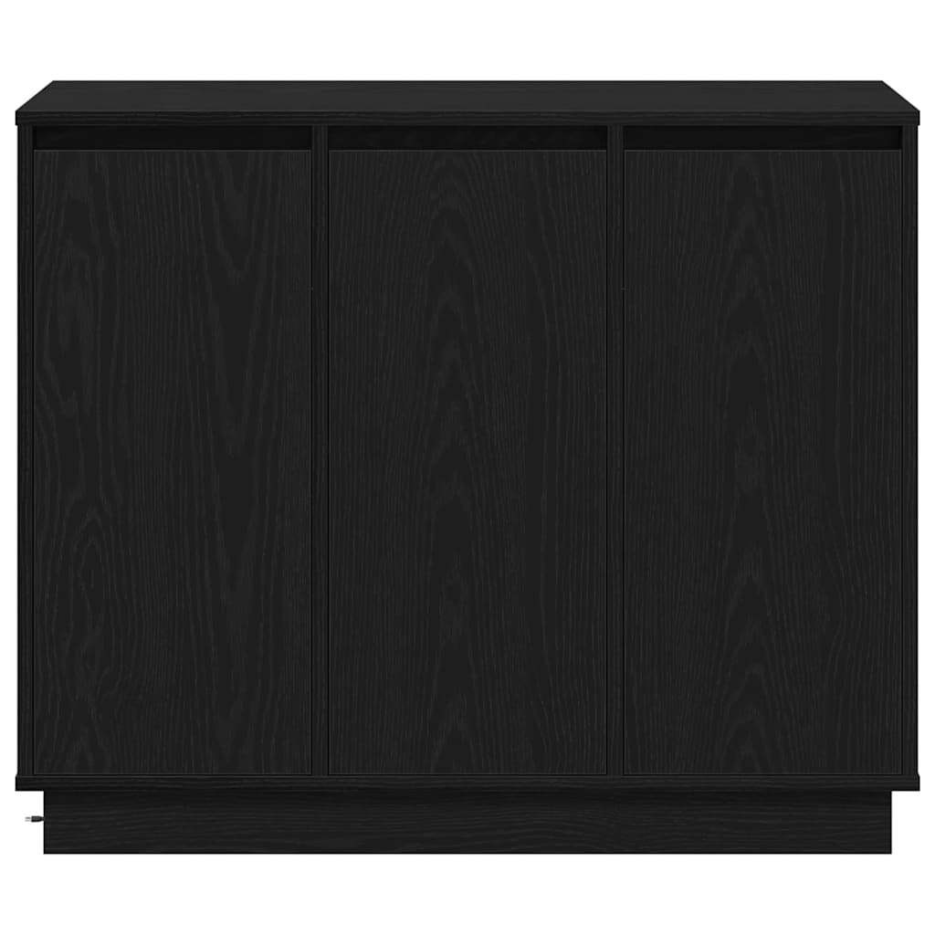 LED Sideboard Black Oak 90 x 32 x 75 cm Engineered Wood