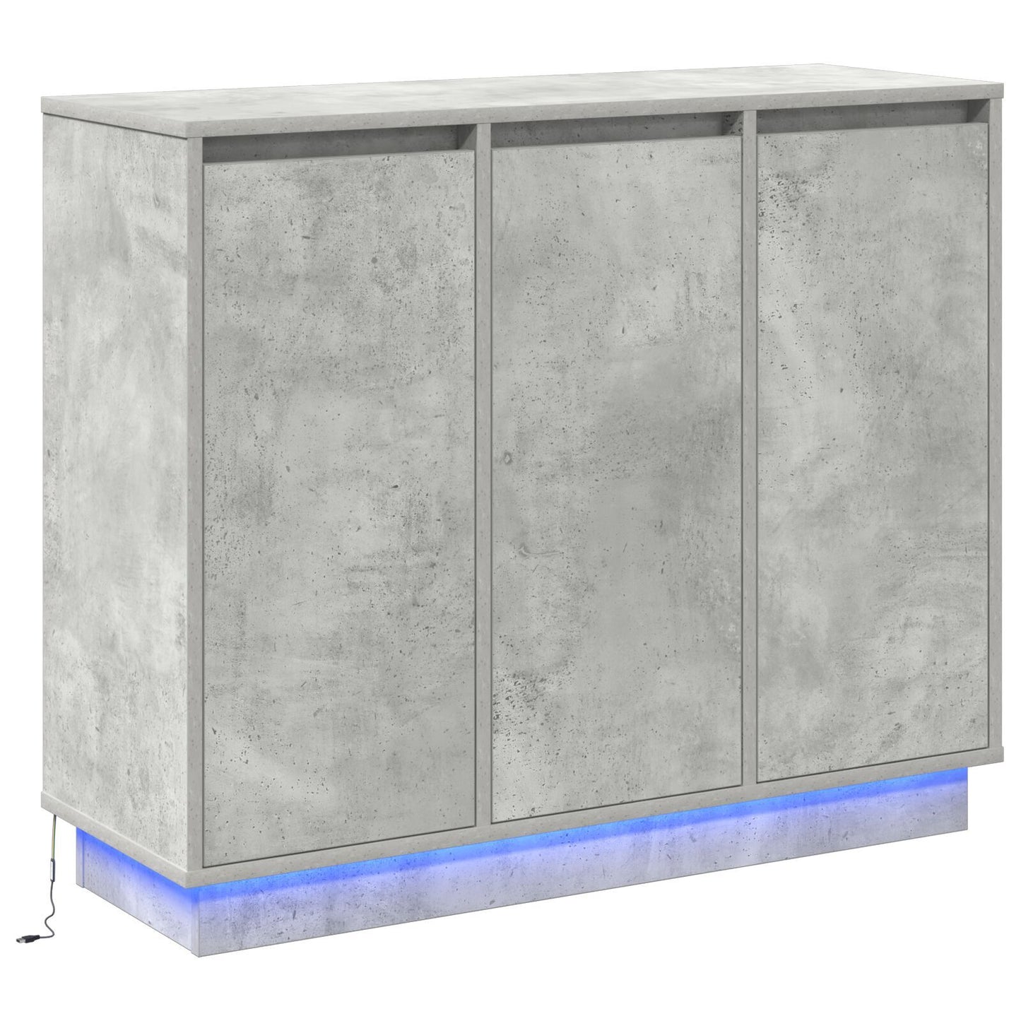 LED Sideboard Concrete Grey 90 x 32 x 75 cm Engineered Wood