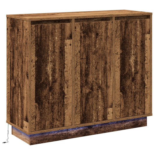 LED Sideboard Old Wood 90 x 32 x 75 cm Engineered Wood