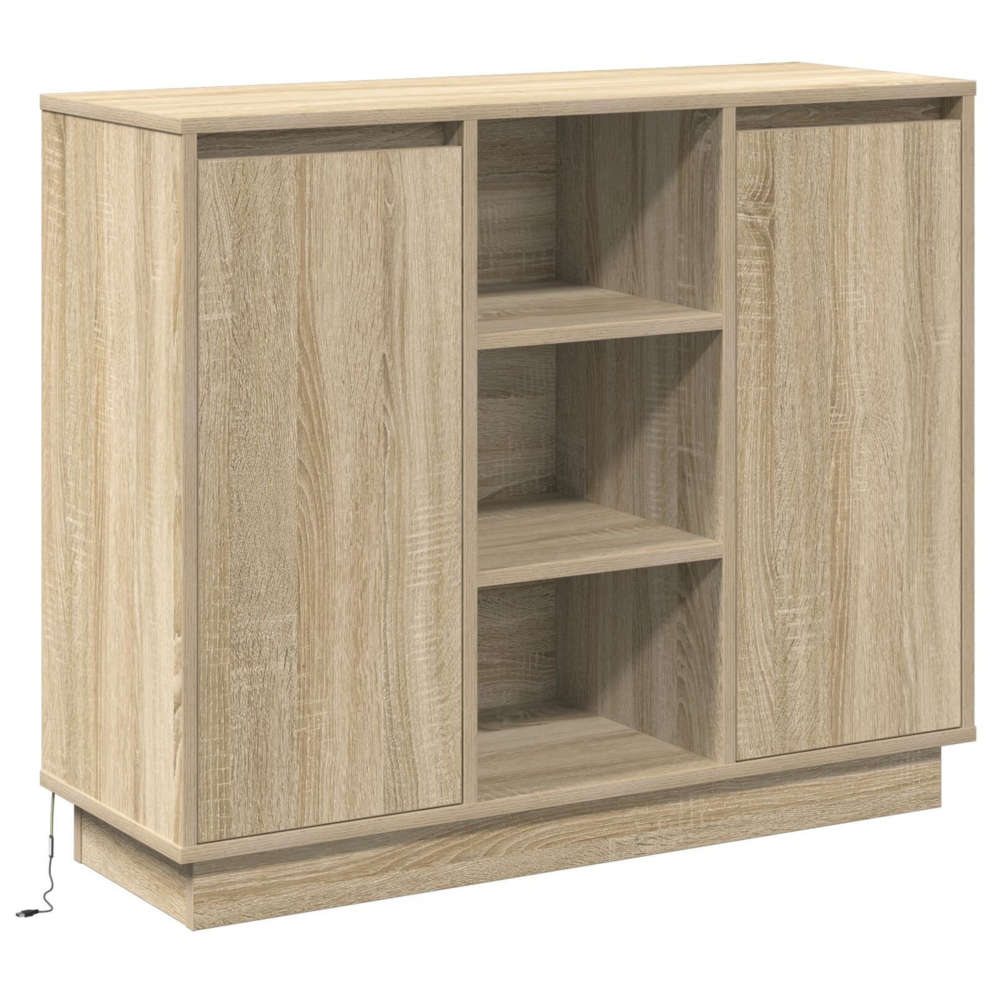 LED Sideboard Sonoma Oak 90 x 32 x 75 cm Engineered Wood