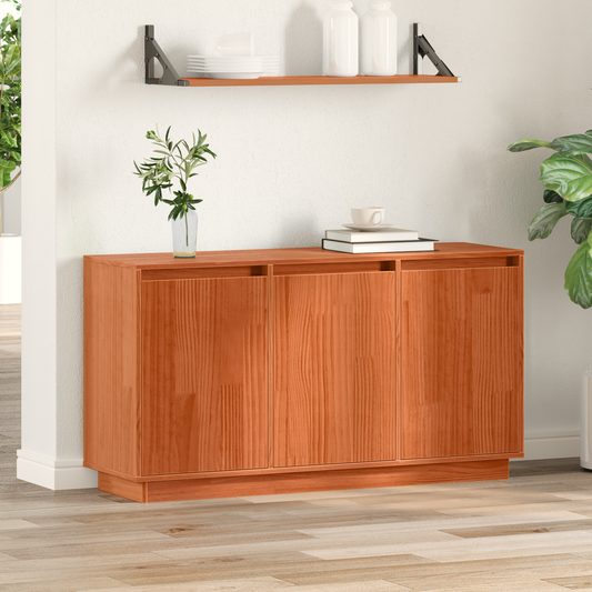 Sideboard Brown Oak 111 x 34 x 60 cm Solid Pine Wood