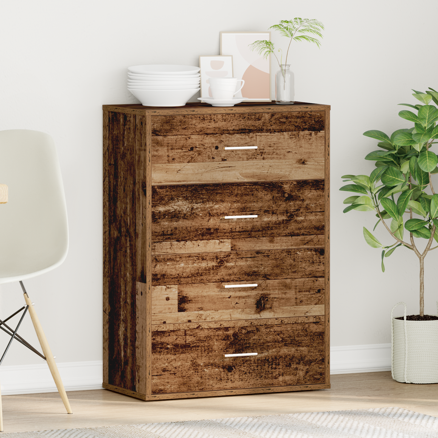 Sideboard with Drawer Old wood 60 x 31 x 84 cm Engineered wood