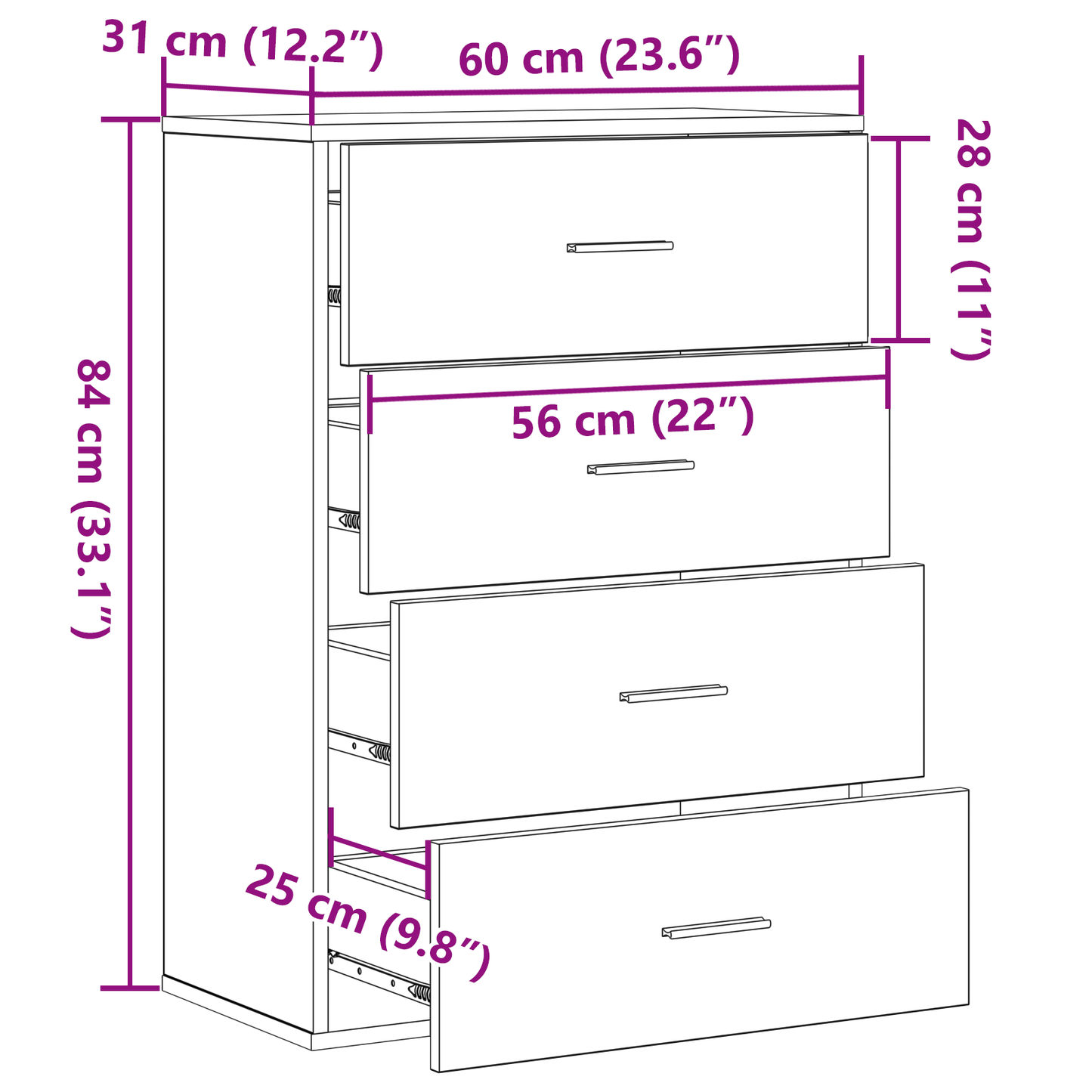 Sideboard with Drawer Old wood 60 x 31 x 84 cm Engineered wood