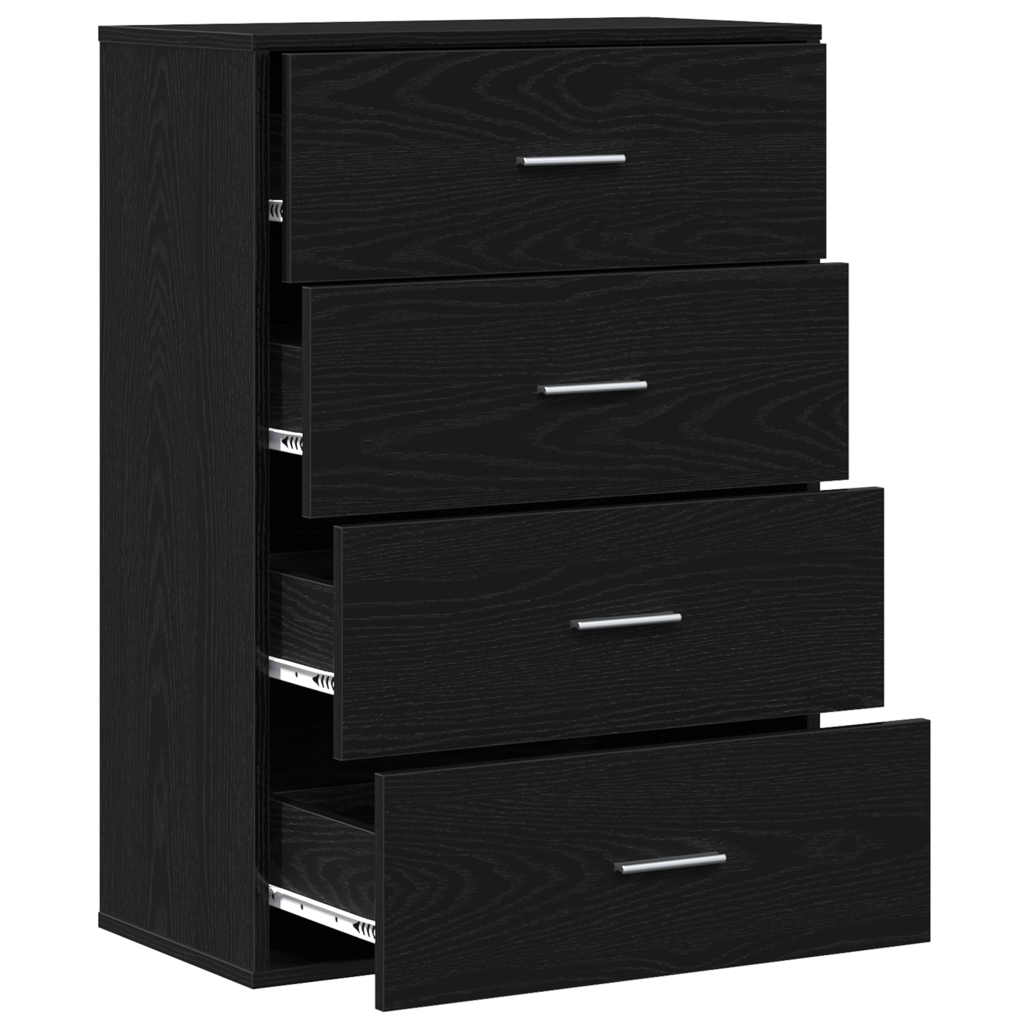 Sideboard with Drawer Black oak 60 x 31 x 84 cm Engineered wood