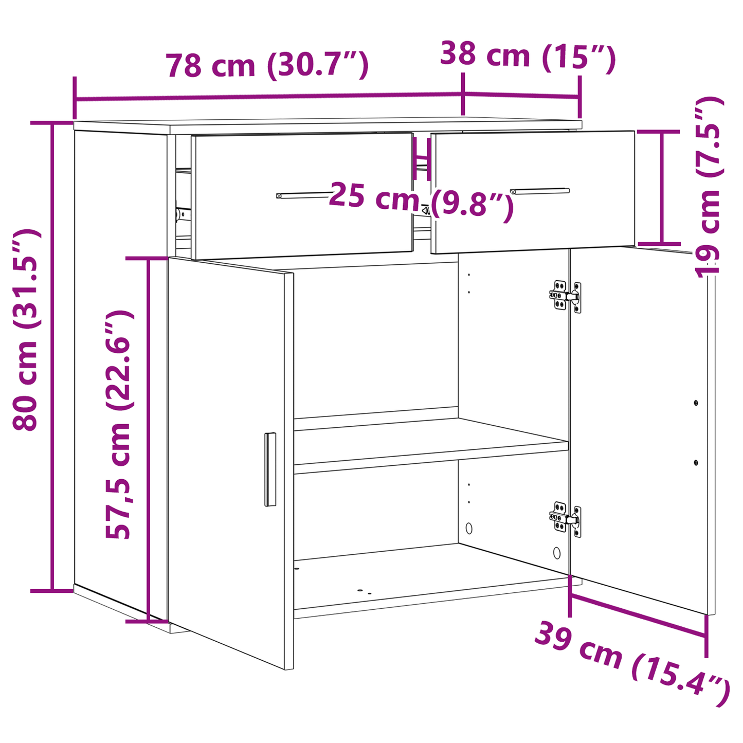 Sideboardwith Drawer Artisan oak