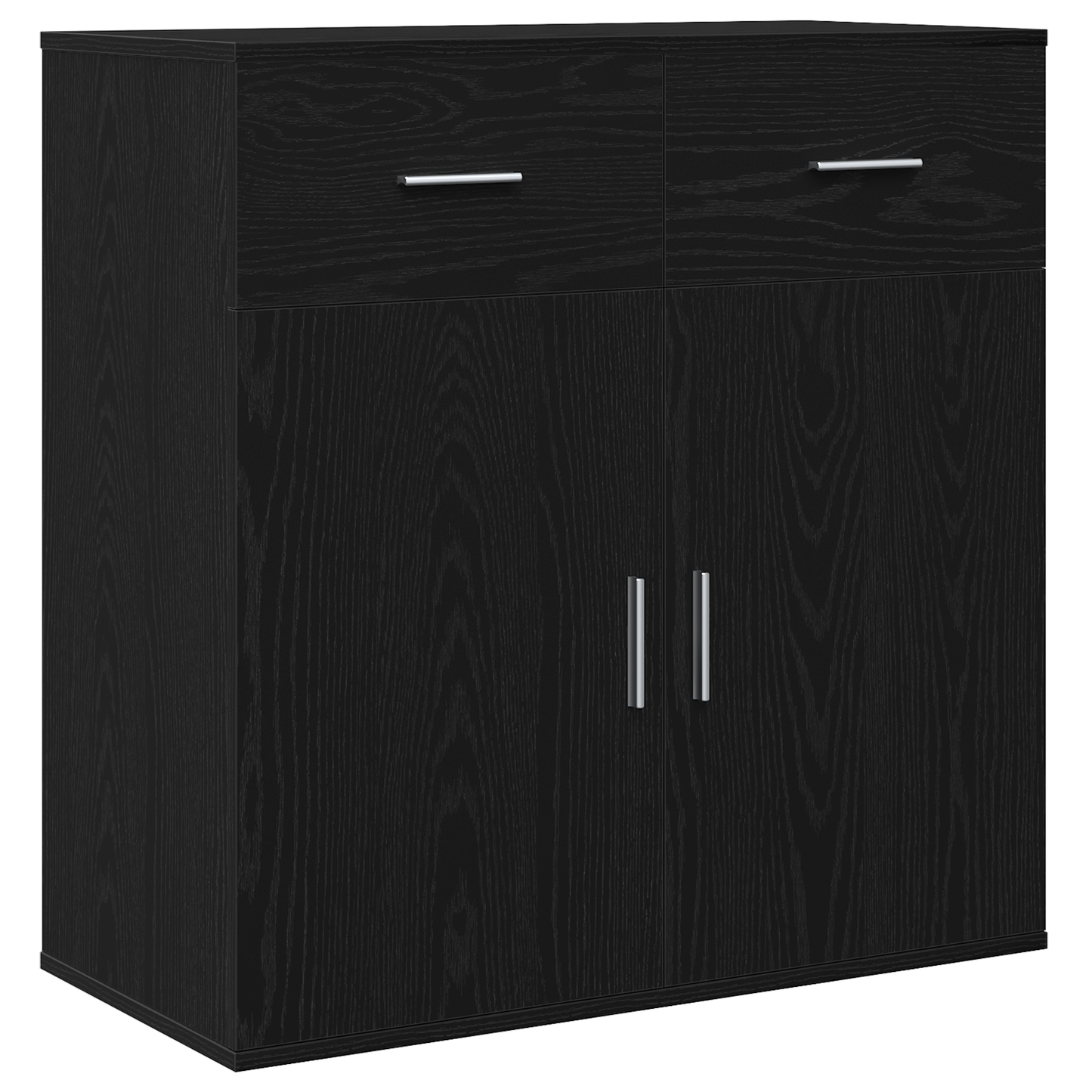 Sideboard with Drawer Black oak 79 x 38 x 80 cm Engineered wood