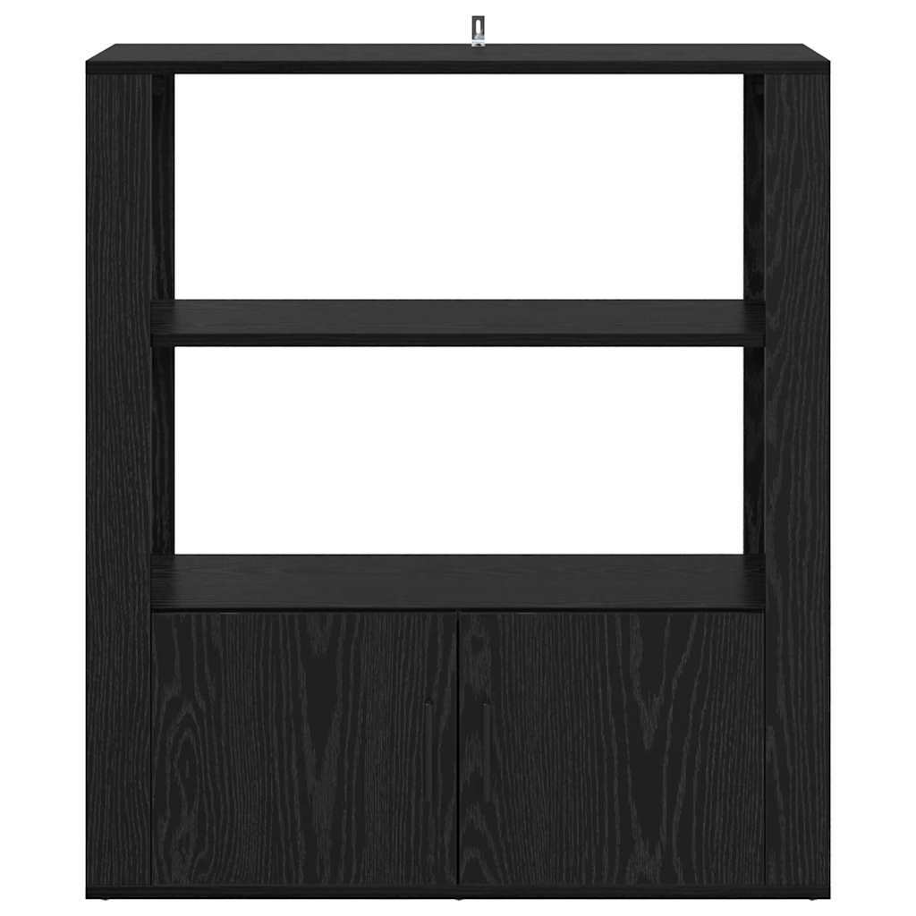 Sideboard Black oak 30 x 80 x 90 cm Engineered wood
