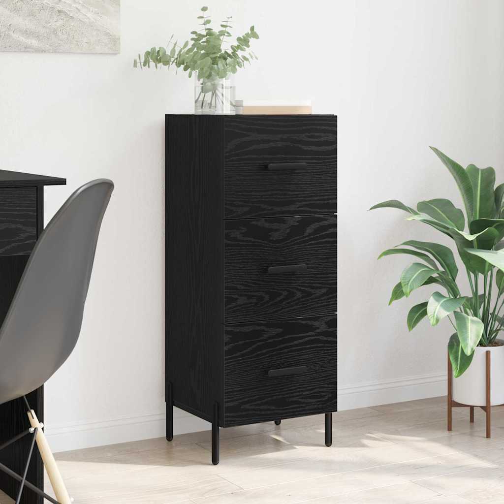 Sideboard Black oak 34 x 34.5 x 90 cm Engineered wood