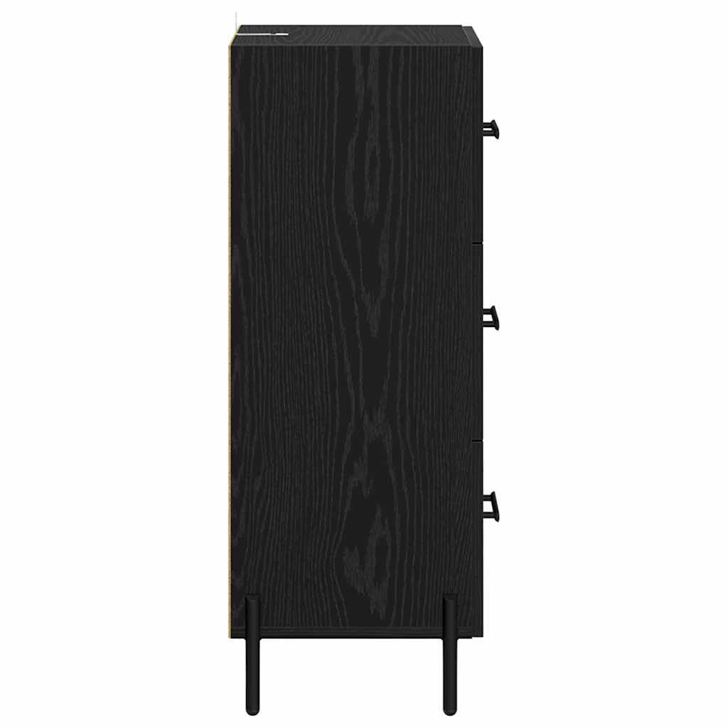 Sideboard Black oak 34 x 34.5 x 90 cm Engineered wood