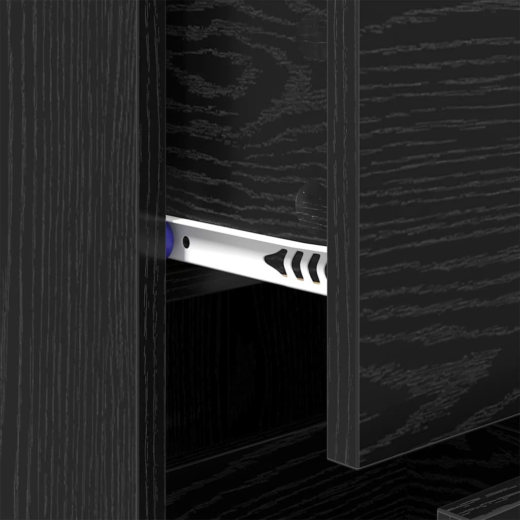 Sideboard Black oak 34 x 34.5 x 90 cm Engineered wood