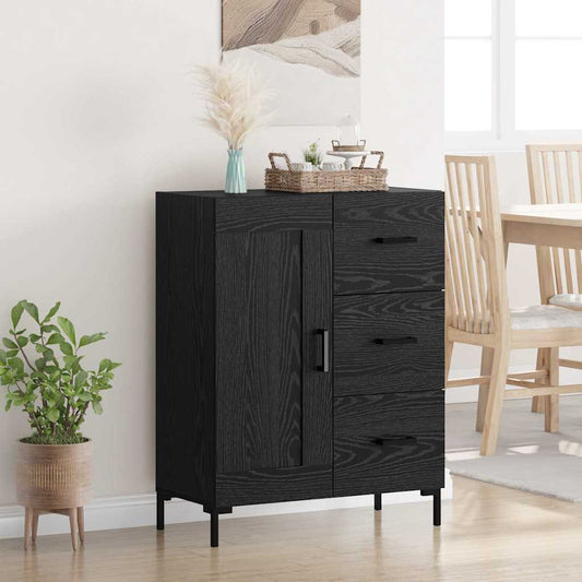Sideboard Black oak 69.5 x 34 x 90 cm Engineered wood