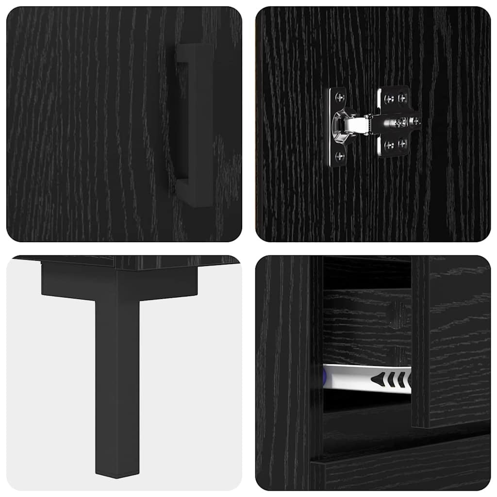 Sideboard Black oak 69.5 x 34 x 90 cm Engineered wood