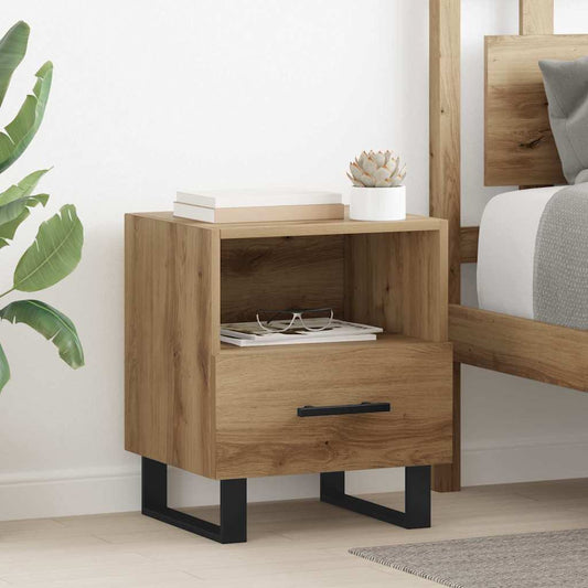 Bedside Cabinet with Drawer 2 pcs Artisan oak 40 x 35 x 47.5 cm
