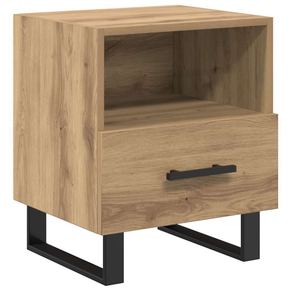 Bedside Cabinet with Drawer 2 pcs Artisan oak 40 x 35 x 47.5 cm
