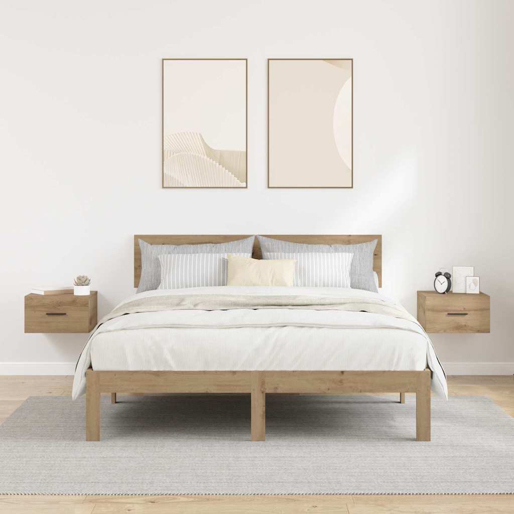 Bedside Cabinet with Drawer 2 pcs Artisan oak 35 x 35 x 20 cm