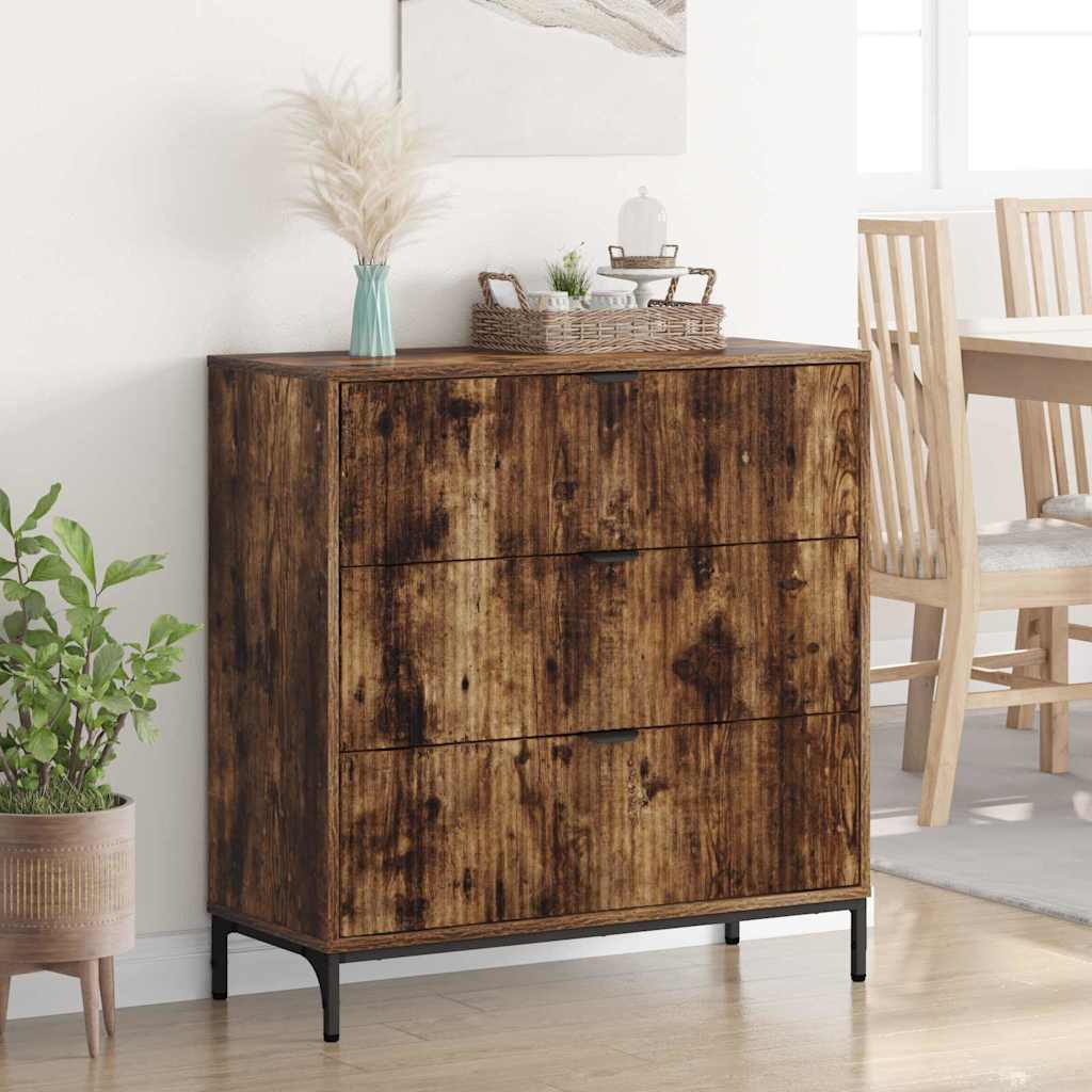 Sideboard Smoked oak 79.5 x 33 x 82 cm Engineered wood