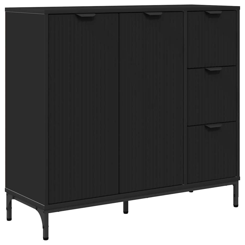 Sideboard with Drawer Black 89.5 x 33 x 82 cm Engineered wood