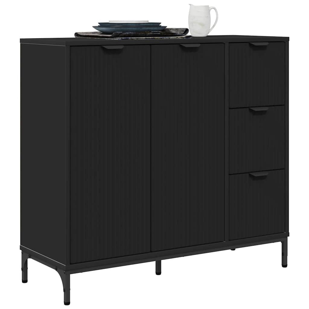 Sideboard with Drawer Black 89.5 x 33 x 82 cm Engineered wood