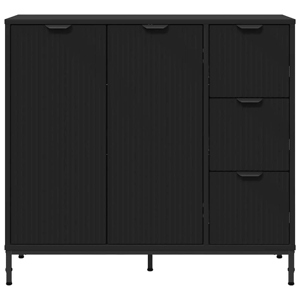 Sideboard with Drawer Black 89.5 x 33 x 82 cm Engineered wood
